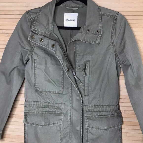 Madewell Passage Utility Jacket-Olive Green, Khaki--Size XS - Picture 3 of 6